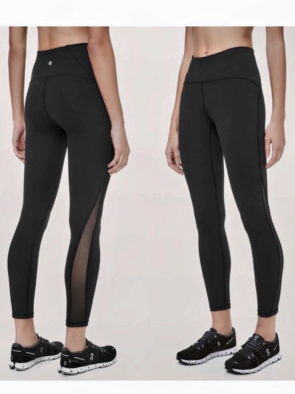 Lululemon Train Times 7/8 Black Mesh Panel Leggings Size 4 - Picture 5 of 5